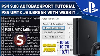 PS4 900 Autobackport Tutorial PS5 UMTX Webkit Jailbreak Goldhen for 10xx Coming [upl. by Moyra]