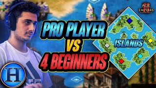 Professional Player vs 4 Beginners on ISLANDS  AoE2 [upl. by Assiluj]