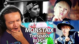 MONSTA X  Trespass MV amp RUSH MV  REACTION [upl. by Peder]