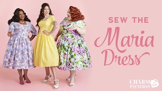 Beginner Maria Dress Sewing Tutorial from Charm Patterns Princess Bodice and Full Skirt [upl. by Ynamreg177]