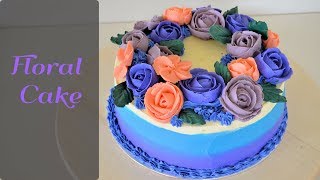 How to make Buttercream Flower Cake [upl. by Eznyl]