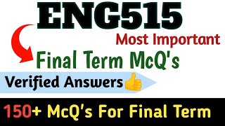 Eng515 important Mcqs Final term 2024 eng515 final term mcqs eng515 MEGA objective File [upl. by Audrey]