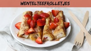 Wentelteefrolletjes met nutella amp aardbeien  LEKKER EN SIMPEL [upl. by Eiramana80]