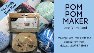 Pom Pom Maker by Bucilla  Easy to Useand check out this Yarn Haul [upl. by Saxon952]