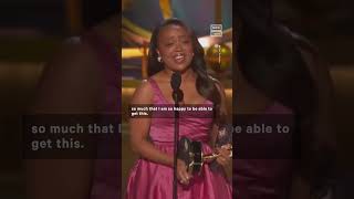 Quinta Brunson Holds Back Tears Accepting Emmy Award [upl. by Flint91]