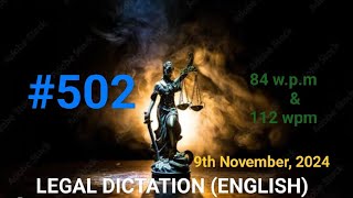 Legal Dictation 84 wpm and 112 wpm District Courts High Courts Judgement 100 wpm legal dictation [upl. by Karas]