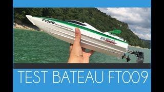 Test du bateau téléguidé FT009  50 kmh [upl. by Ahseim]