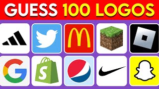 Guess the Logo in 3 Seconds  100 Famous Logos  Logo Quiz 2023 [upl. by Rorke]