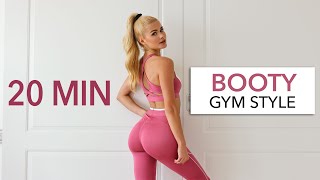 20 MIN BOOTY GYM STYLE  Circuit Training with breaks  no quads only booty  Weight amp Booty Band [upl. by Polloch]