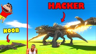 UPGRADING NOOB DRAGON into HACKER FIRE DRAGON in Animal Revolt Battle Simulator with SHINCHAN CHOP [upl. by Ingaborg302]