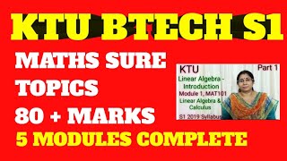 KTU MATHS IMPORTANT TOPICS S1 UNIVERSITY EXAMINATION MR ENGINEER [upl. by Yemirej636]