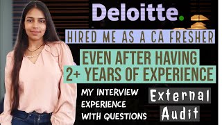 Deloite USI Interview experience amp questions Part1 Audit amp Assurance CA [upl. by Guod540]