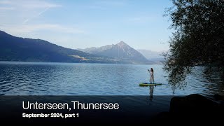 SUP in Unterseen Thunersee Switzerland part 1 [upl. by Enyahs]