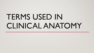 TERMS USED IN CLINICAL ANATOMY NOTES ANATOMICAL TERMINOLOGY MBBS BAMSBHMSBDSPHYSIOTHERAPY [upl. by Ecienahs]