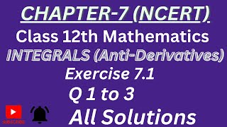 Integrals Class12th Exercise 71 IntegralsIntegrationAnti Derivatives by method of Inspection [upl. by Ocinom271]