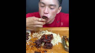 MUKBANG BINAGOONGAN NA BABOY AT PRITONG TALONG SUPER YUMMY [upl. by Sakram]