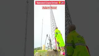 Talented Crane Driver adamrose construction engineering funny youtuber [upl. by Arbma]