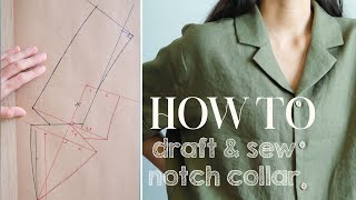 EASIEST METHOD How to draft amp sew notch collar  Make your own lapel collar easily [upl. by Hsirk]