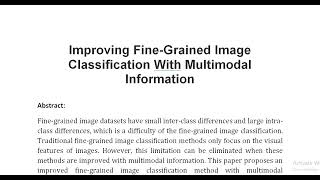 Improving Fine Grained Image Classification With Multimodal Information [upl. by Verada]