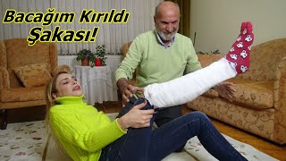 Babama Bacağım Kırıldı Şakası 😁 Çok Korktu Komik Video [upl. by Sena]