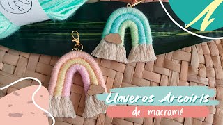 Tutorial de Llaveros embarrilado de arcoiris  Cómo hacer llaveros de arcoiris de Macramé [upl. by Sullivan278]