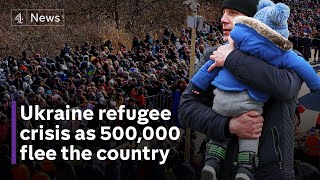 Refugee crisis as 500000 flee Ukraine after Russia invasion [upl. by Fulviah]