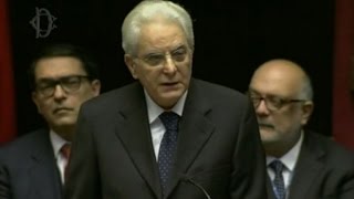 Primo discorso di Sergio Mattarella da Capo dello Stato [upl. by Edak]