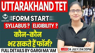 UTET 2024  Uttarakhand TET Form Date Eligibility Syllabus UTET Full Details By Gargi Mam [upl. by Hanley]