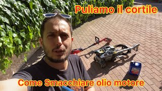 Vlog come Pulire Smacchiare autobloccanti da olio Motore e muschio puliamo il bbq con Fulcron [upl. by Popelka823]