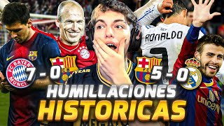 LAS MAYORES HUMILLACIONES DEL FUTBOL ENTRE EQUIPOS GRANDES [upl. by Jecon]