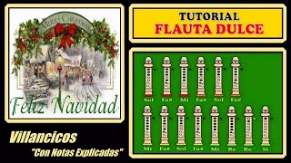 Feliz Navidad en Flauta Dulce quotCon Notas Explicadasquot [upl. by Rapsac]