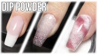 💅 3 DIP POWDER Nail Designs 💗 French Ombre amp Marble [upl. by Gardie]