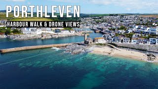 PORTHLEVEN Harbour Walking Tour and Drone  Cornwall Guide 4K Video [upl. by Catima]