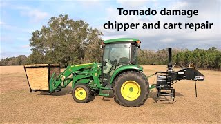 241 Woodmaxx WM8 chipper service and repair John Deere 4066R [upl. by Melac]