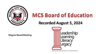 MCS Board of Education 08052024 [upl. by Thar]