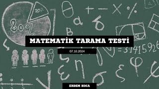 ERDEM HOCA İLE MATEMATİK TARAMA TESTİ SORU ÇÖZÜMÜ 07102024  İLK 30 SORU [upl. by Alejoa]