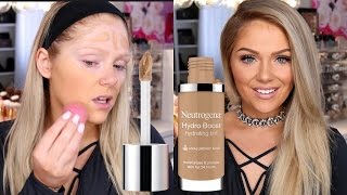 NEW NEUTROGENA HYDRO BOOST FOUNDATION  First Impressions Review amp Demo [upl. by Connors]