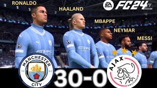 WHAT HAPPEN IF MESSI RONALDO MBAPPE NEYMAR PLAY TOGETHER ON MANCHESTER CITY VS AJAX [upl. by Madonia348]