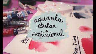 Comparando Aquarelas  ESCOLAR vs PROFISSIONAL [upl. by Sher]