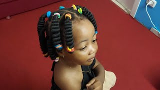 treading tutorial for kids with Brazilian wool beautiful hairstyle [upl. by Sola]