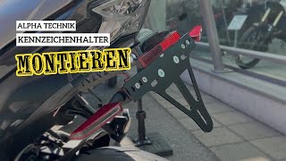 alpha Technik KennzeichenhalterKit montieren  Tutorial Kawasaki Z650 [upl. by Grimbald]