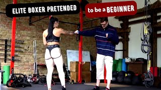 🔥Elite BOXER pretended to be a beginnerCoachs prankA Social Experiment boxing prank [upl. by Retsub753]