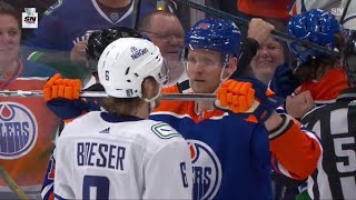 Corey Perry trying to bait Brock Boeser to no avail  14052024 [upl. by Assiram551]