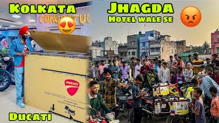 Finally Kolkata Pahuche 😍 or Hotel wale se Tagda Jhagda 😡 DUCATI ki Unboxing se Pehle ❤️ [upl. by Lokim]