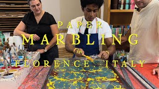 Paper Marbling in Florence Italy with Rajiv Surendra [upl. by Subak968]