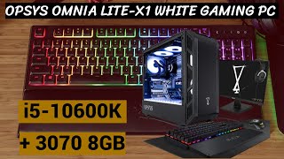 OPSYS Omnia LiteX1 White Gaming PC Review 2021  24 Monitor amp Gamer Accessories [upl. by Howlan]