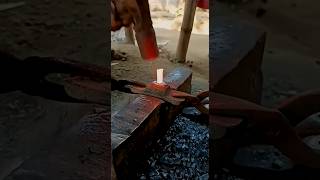 Handforging large iron nails [upl. by Nehgem87]