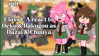 Class 1A react to Deku amp Bakugou as Dazai amp Chuuya pt1 🇺🇸🇲🇽 [upl. by Ayahsal460]