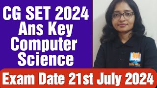 CG SET 2024 Answer KeyComputer Science Part 1  Chhattisgarh SET 2024 Answer Key [upl. by Kina]