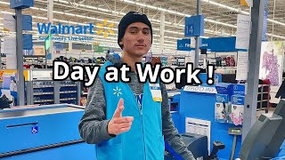 Day in the life at Walmart as Cashier [upl. by Ynnej]